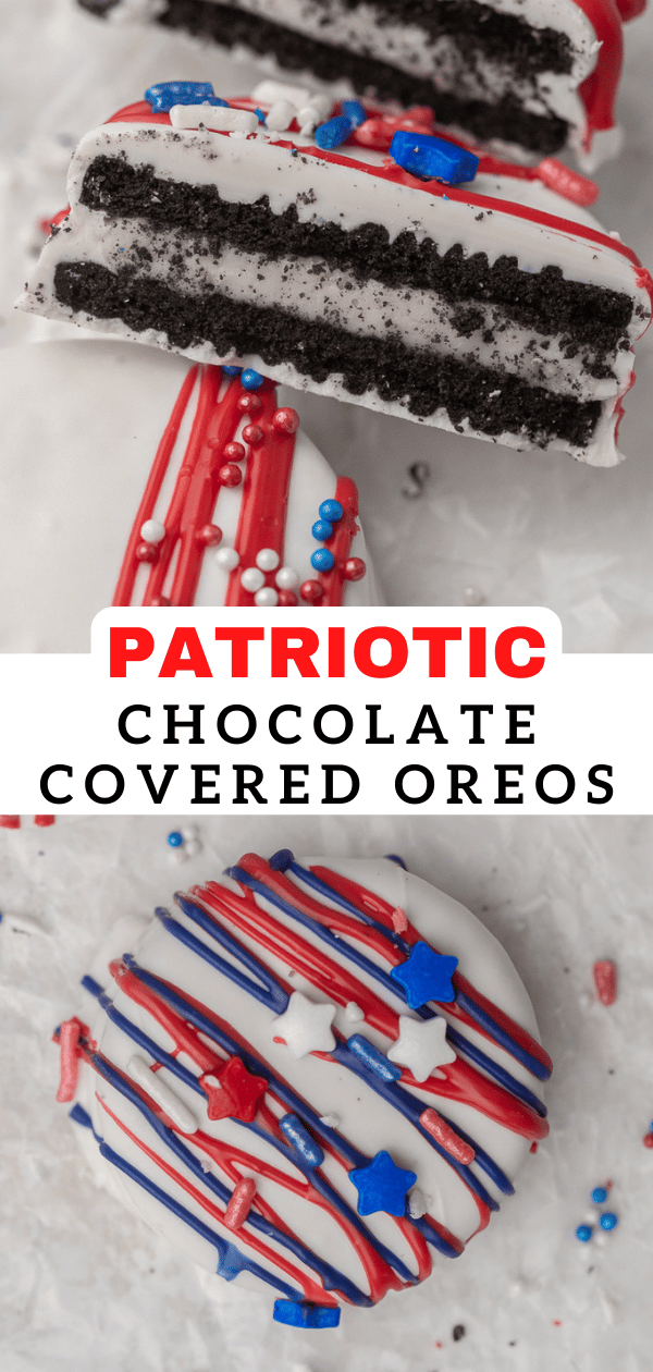 4th of July Oreos Dipped in White Chocolate