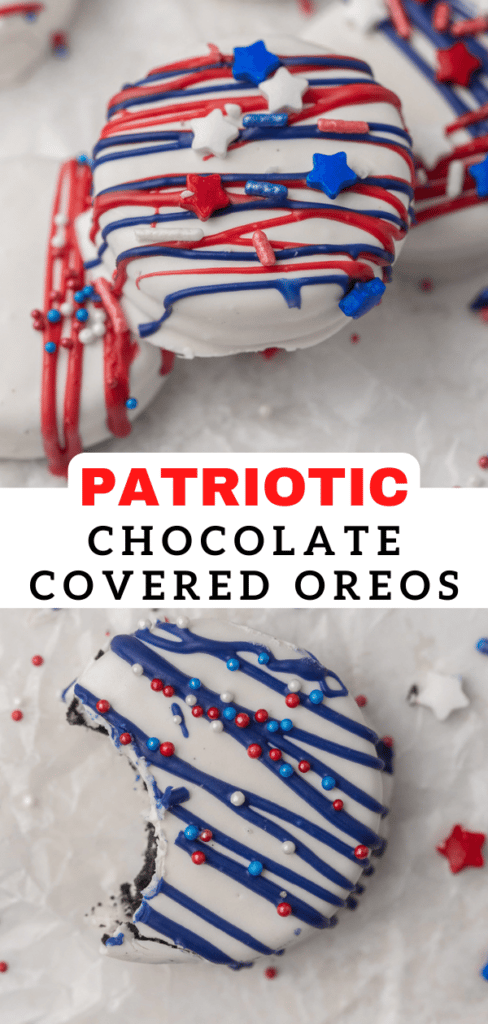 4th of July Oreos Dipped in White Chocolate