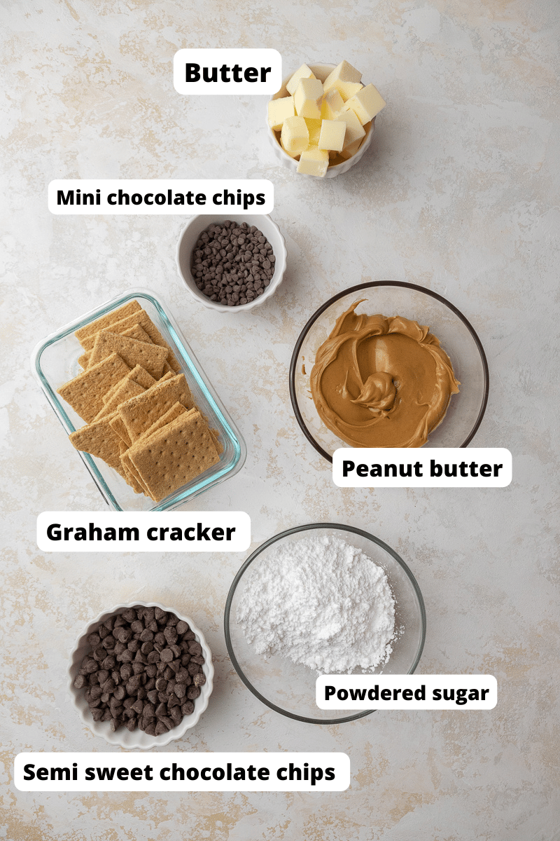 No bake chocolate peanut butter bars ingredients