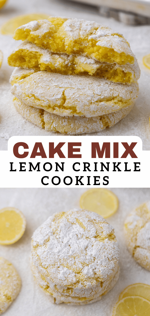 lemon crinkle cookies with cake mix