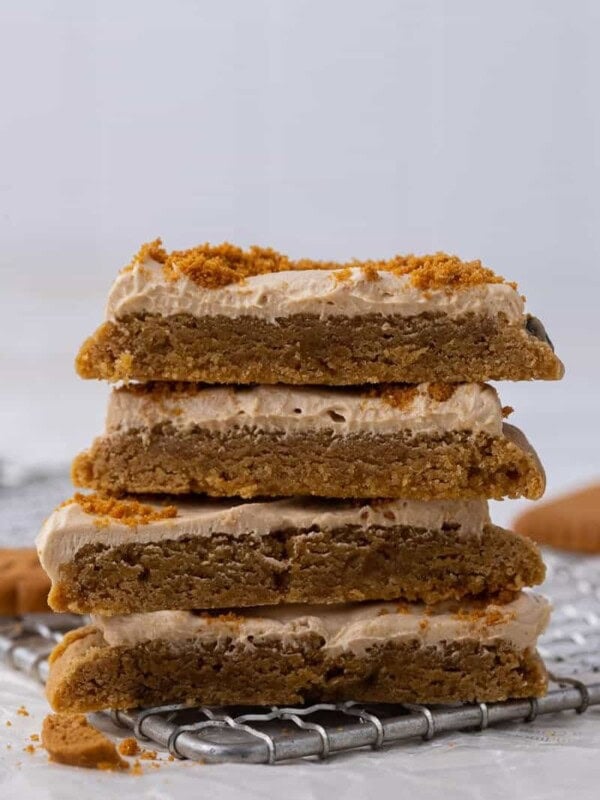 Stack of Crumbl cookie butter ice cream cookies