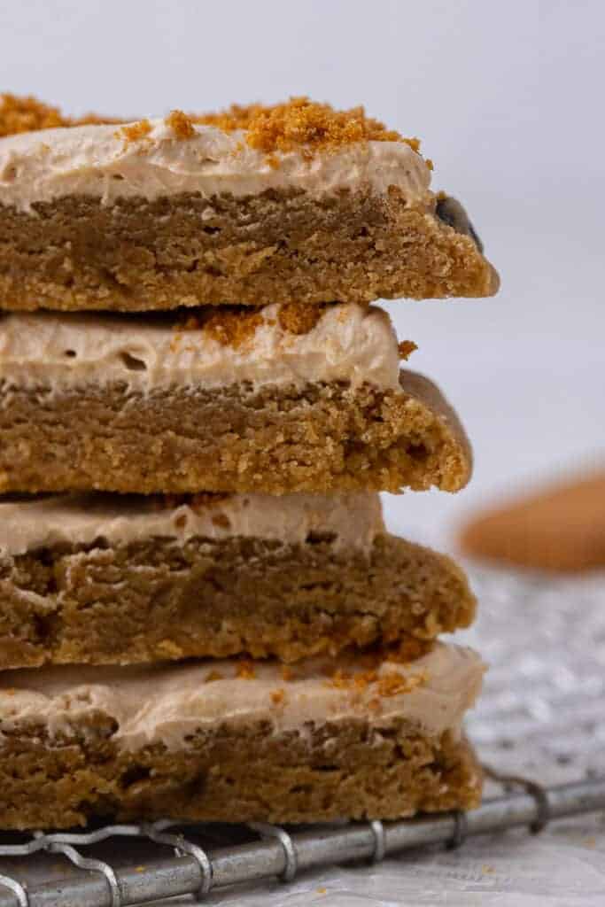 Close up of cookie butter cookies