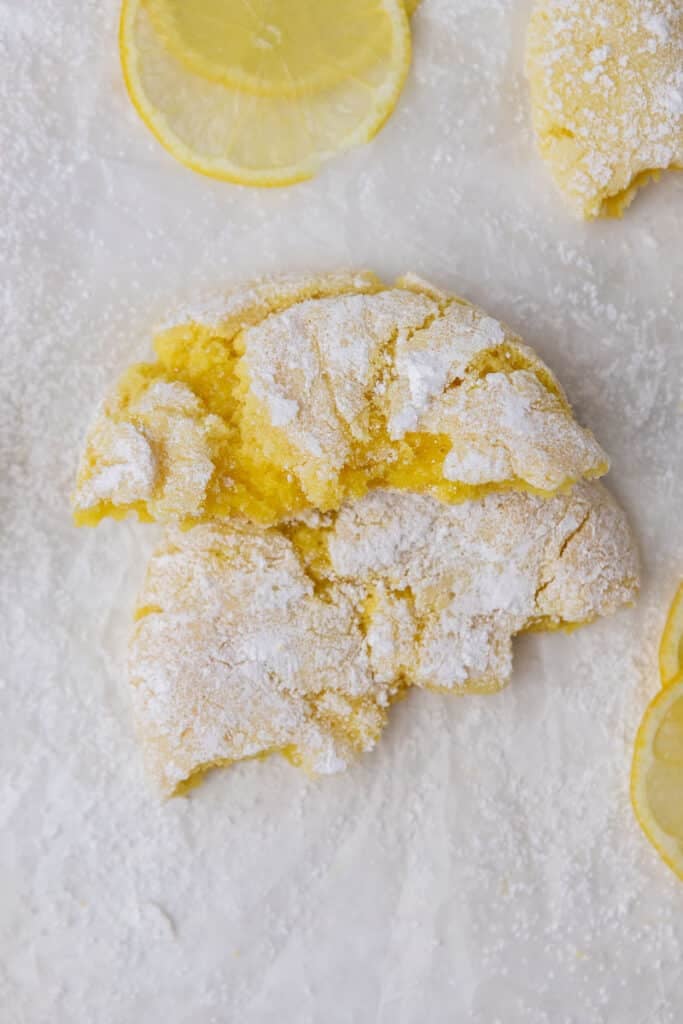 small crunbl lemon crinkle cookies