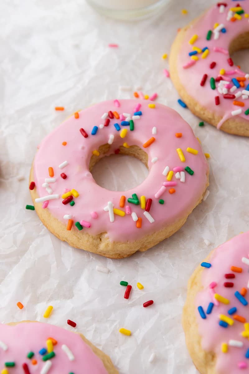 Pink donut cookies
