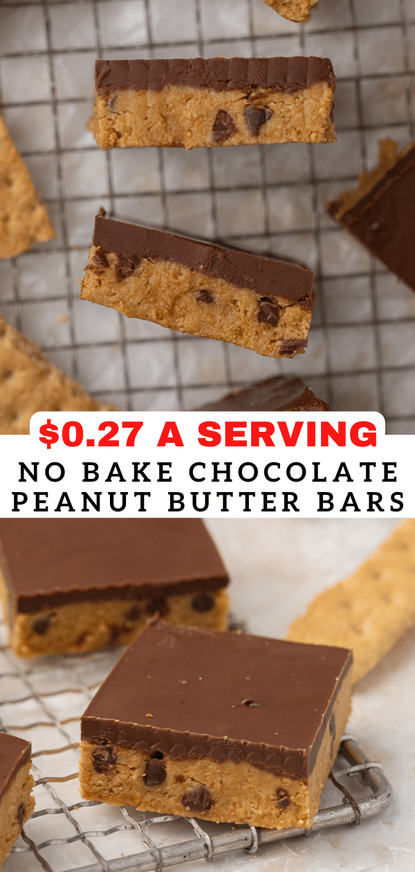 Frugal no bake chocolate peanut butter bars