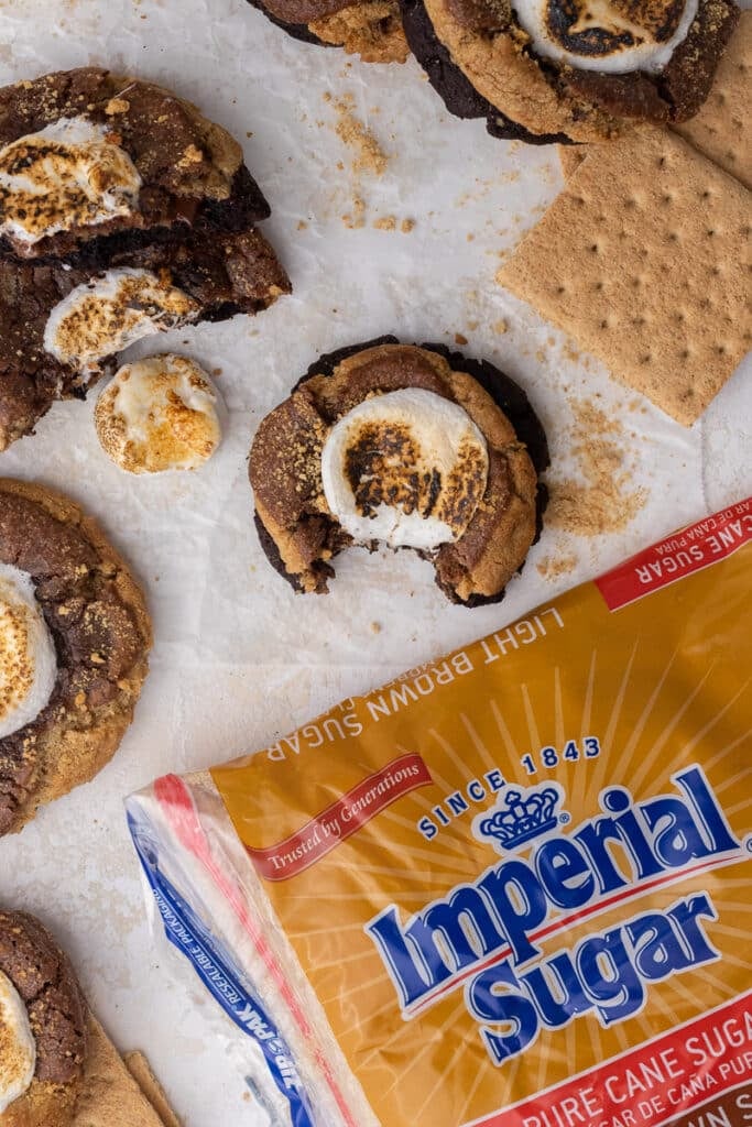 Imperial sugar Crumbl S'mores brownie cookies