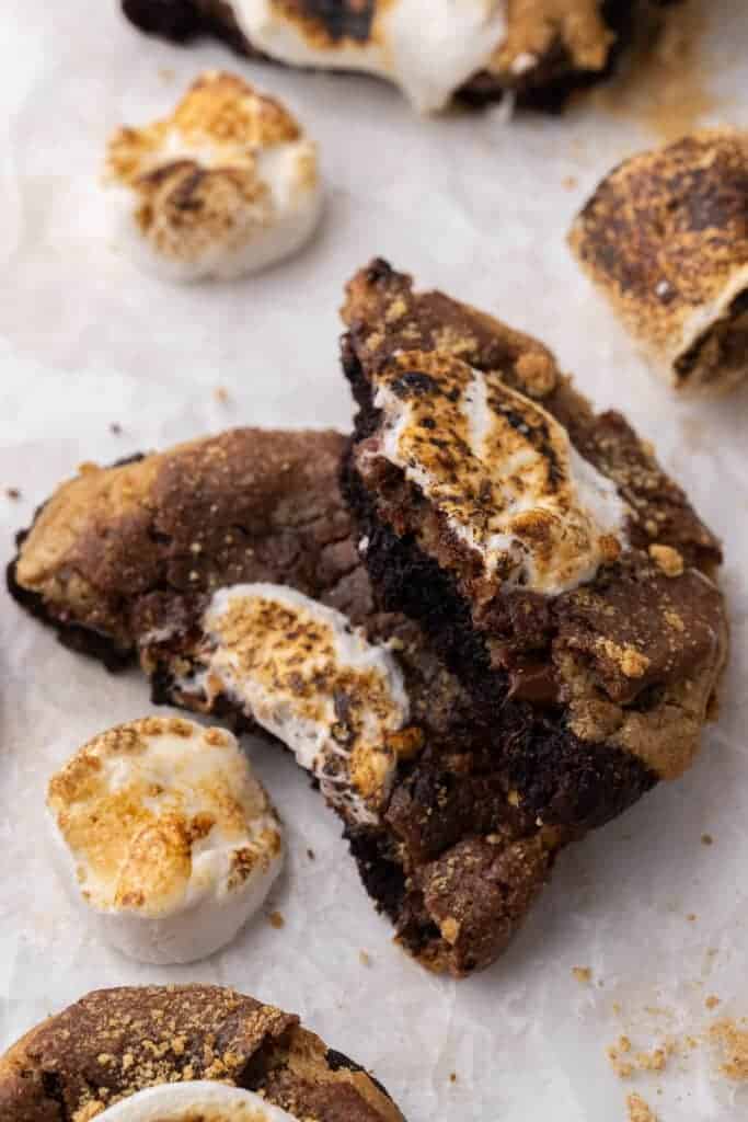 Crumbl S'mores brownie cookies