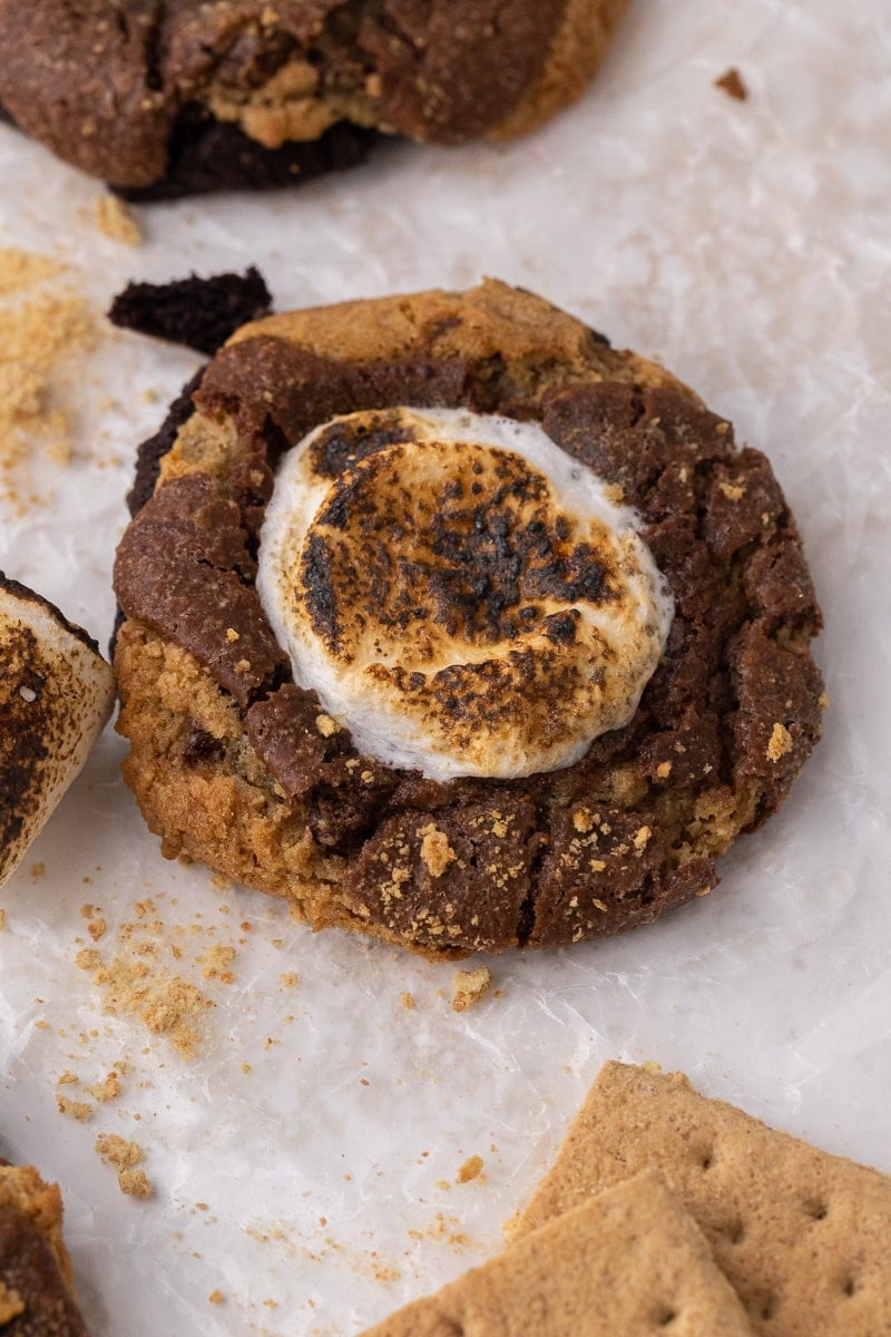 Baked S'mores brownie cookie
