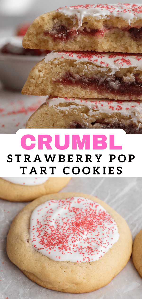 Crumbl strawberry pop tart cookies