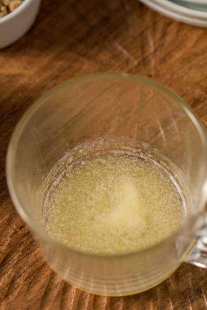 Melted butter in a mug