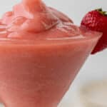 Close up of strawberry frosé