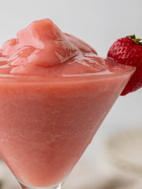 Close up of strawberry frosé