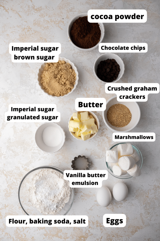 Crumb S'mores brownie cookies ingredients
