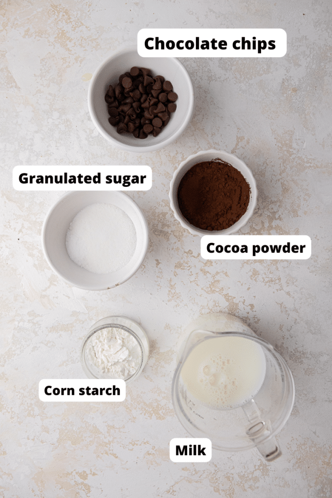 ingredients for homemade fudgesicles