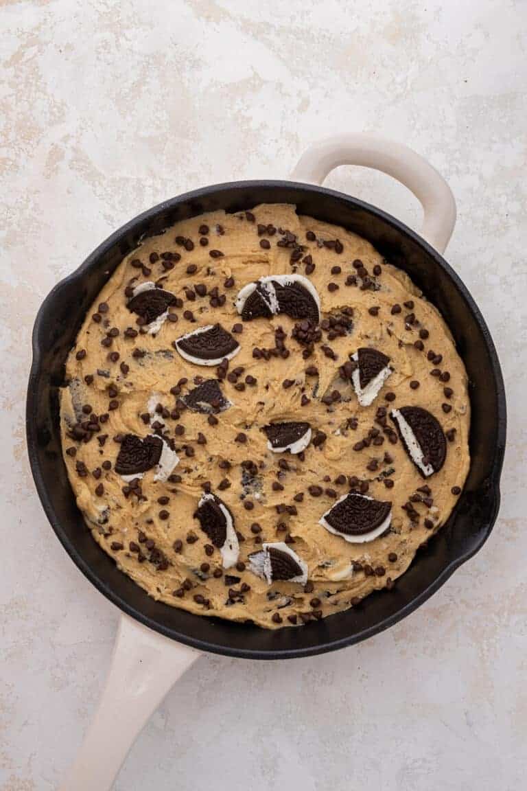 Easy Cookies and Cream Skillet Cookie Oreo Pizookie Lifestyle of a