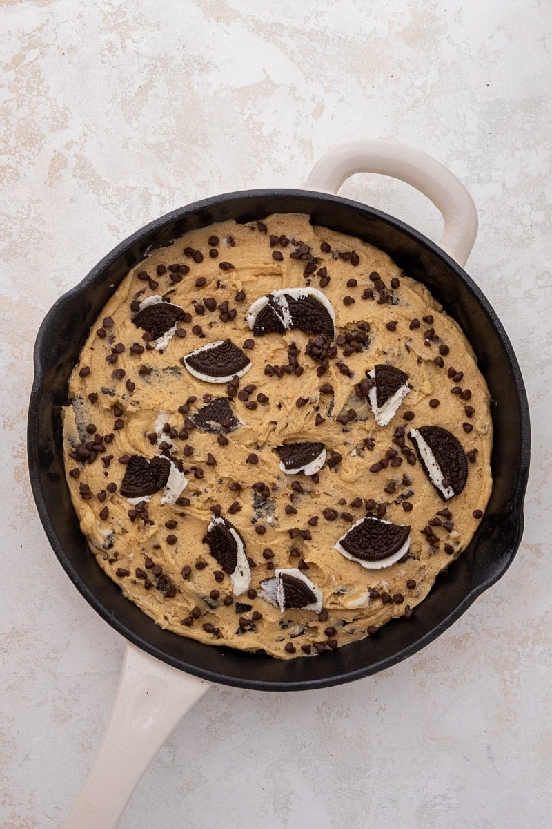 Cookie dough in skillet
