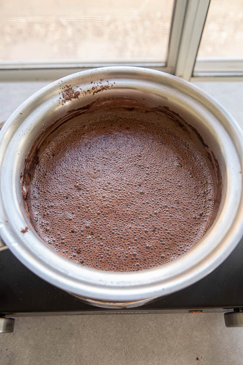 Milk and cocoa powder mixture 