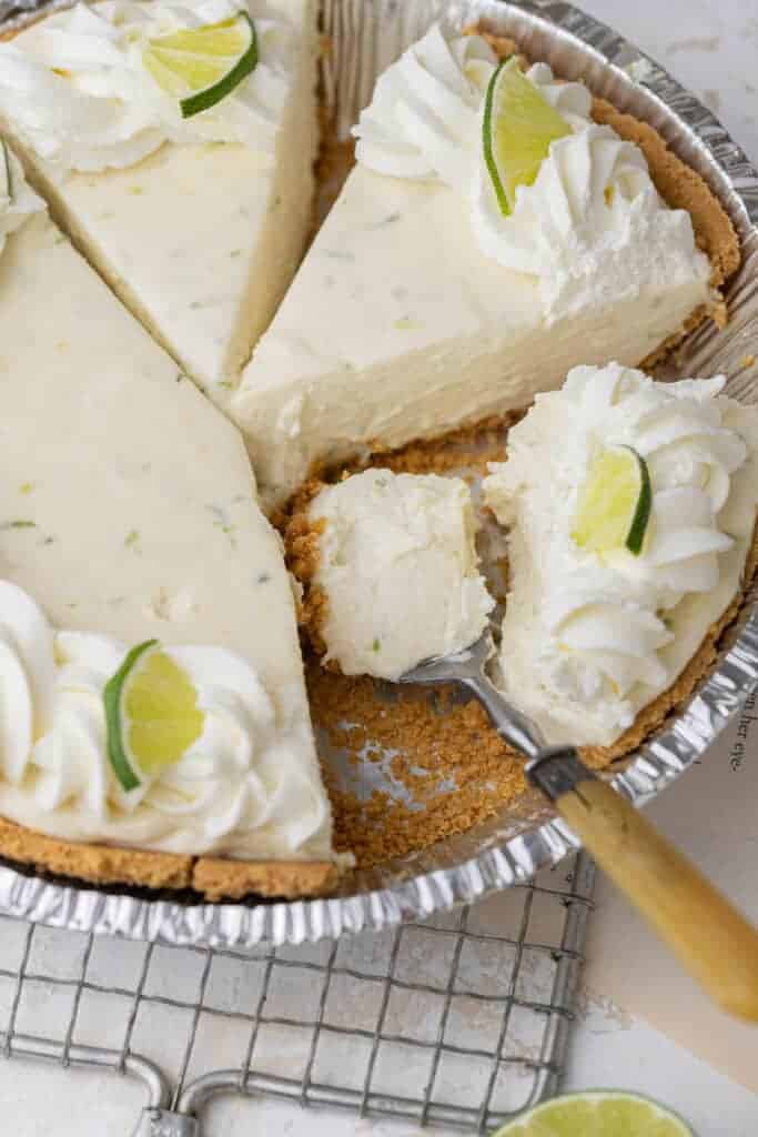 Sliced key lime pie 