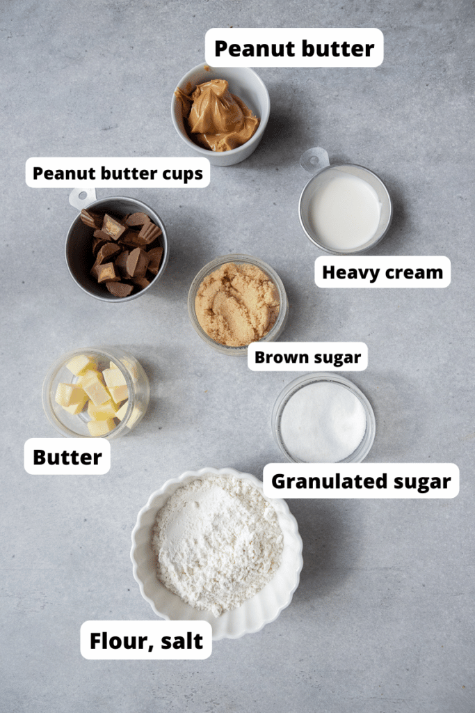 ingredients for Peanut butter cookie dough