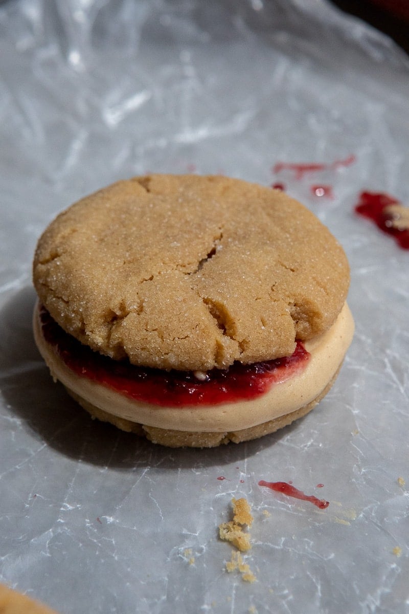 Crumbl peanut butter and jelly sandwich cookies