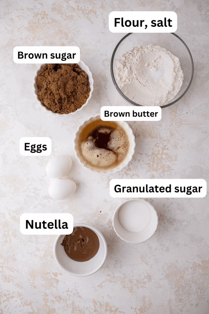 Ingredients for blondies