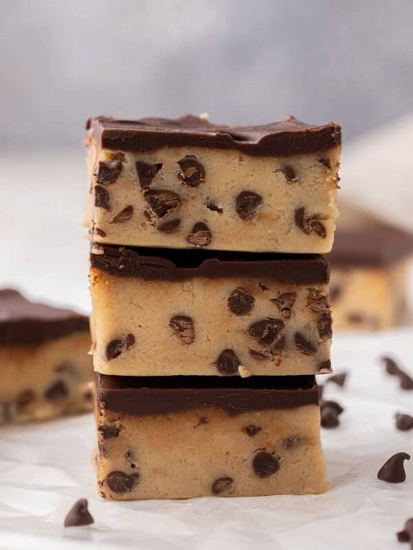 Stack of cookie dough bars