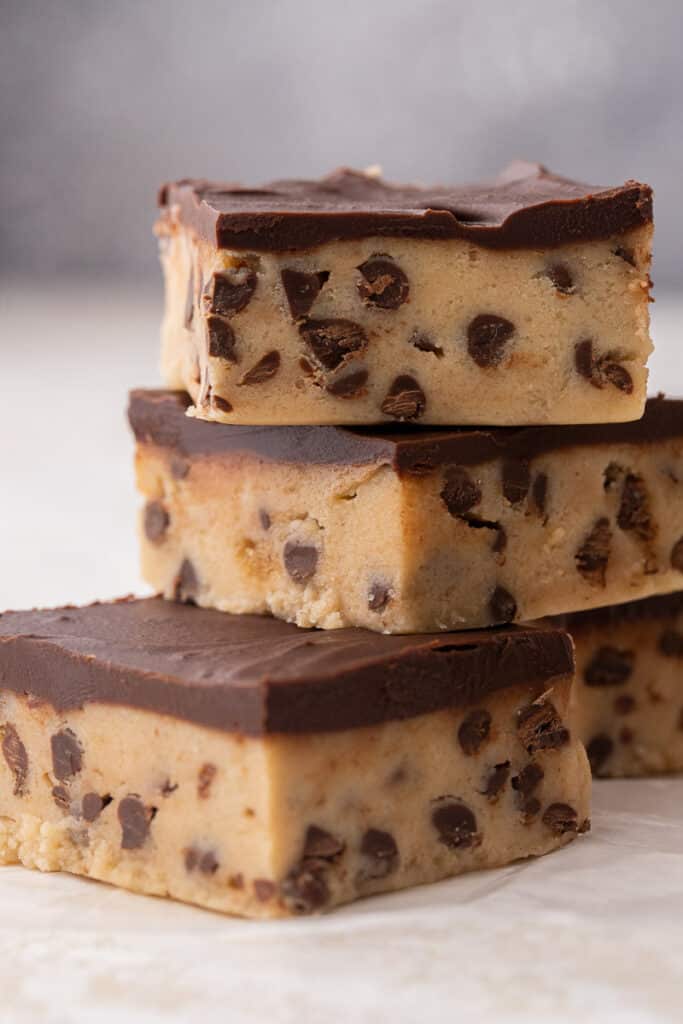 Stack of edible cookie dough bars