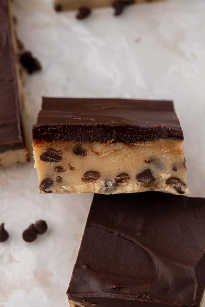 the best eggless chocolate chip cookie dough bars 