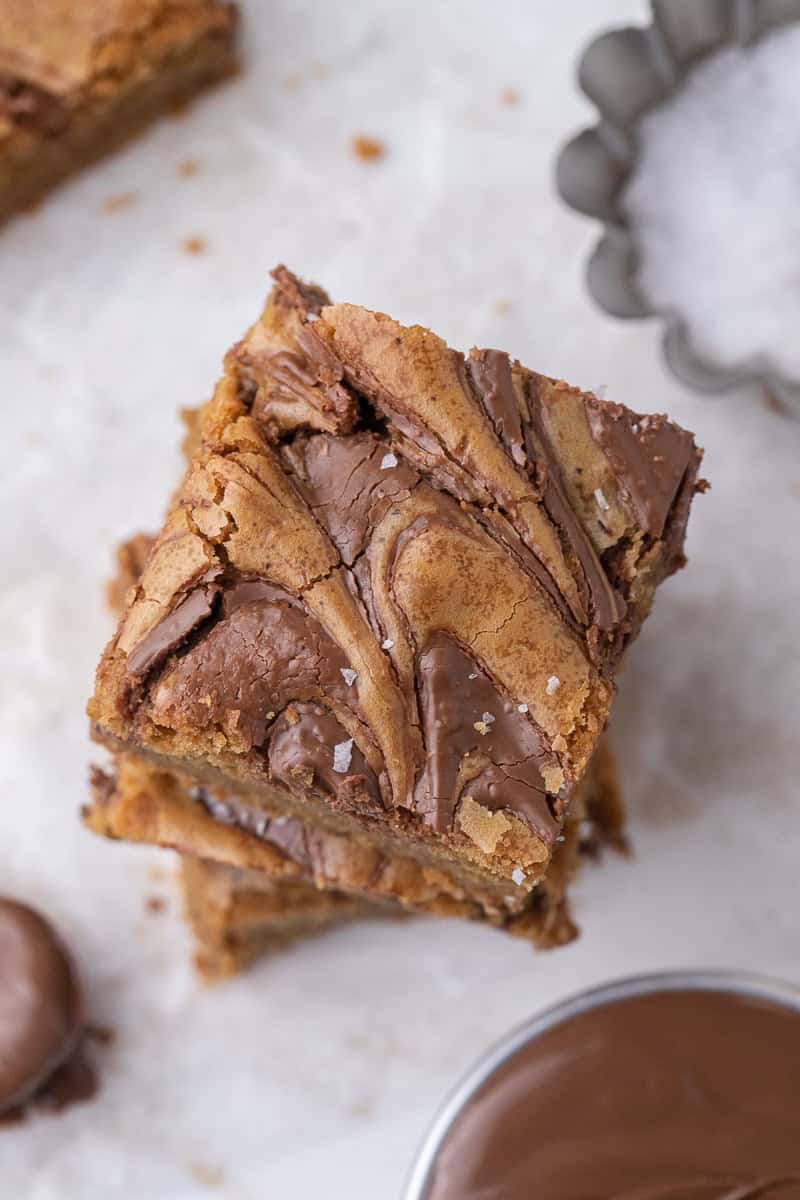 Nutella blondies recipe - Lifestyle of a Foodie