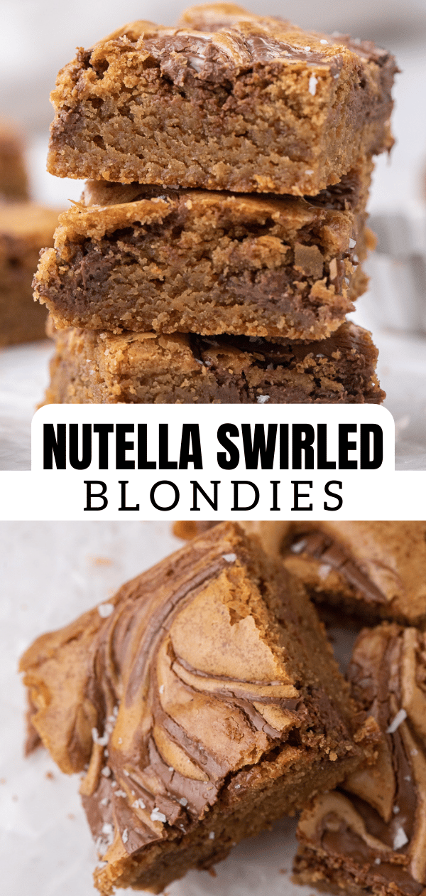 Nutella blondies for Pinterest