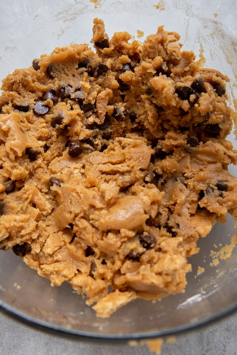 Close up of Cookie dough in a bowl