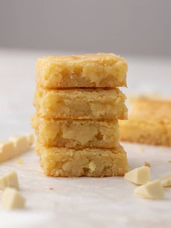 White chocolate bars stack