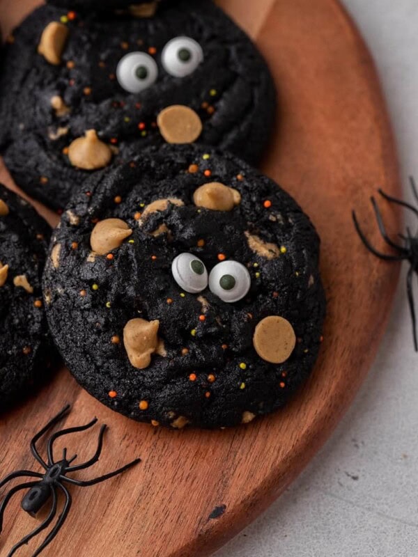 Black Halloween monster cookies