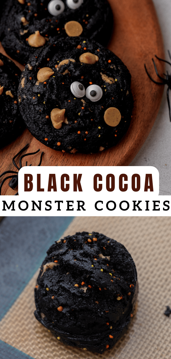 Black cocoa monster cookies
