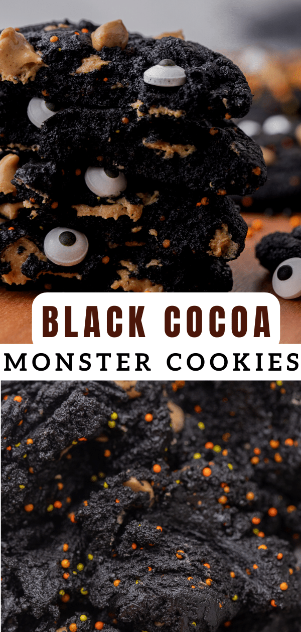 Black cocoa monster cookies