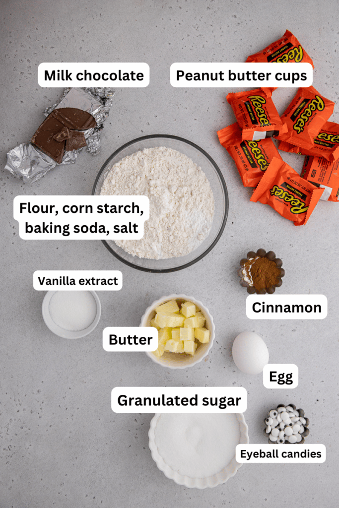 Ingredients for spider cookies