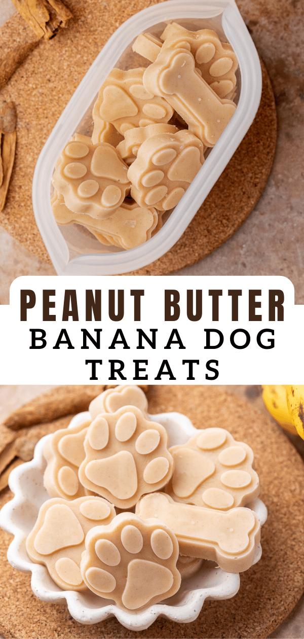 Frozen peanut butter banana dog treats 