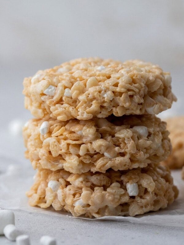 Rice krispies cookies stacked