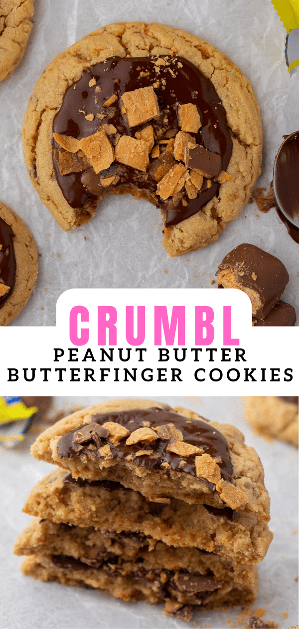 Crumbl peanut butter butterfinger cookies