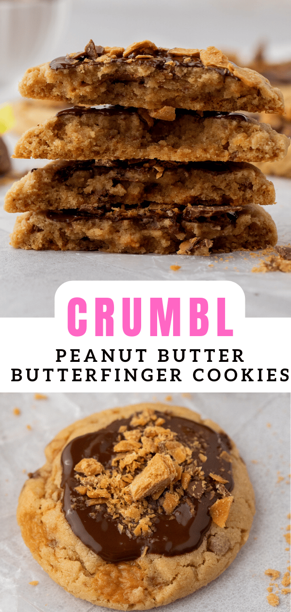 Crumbl peanut butter butterfinger cookies