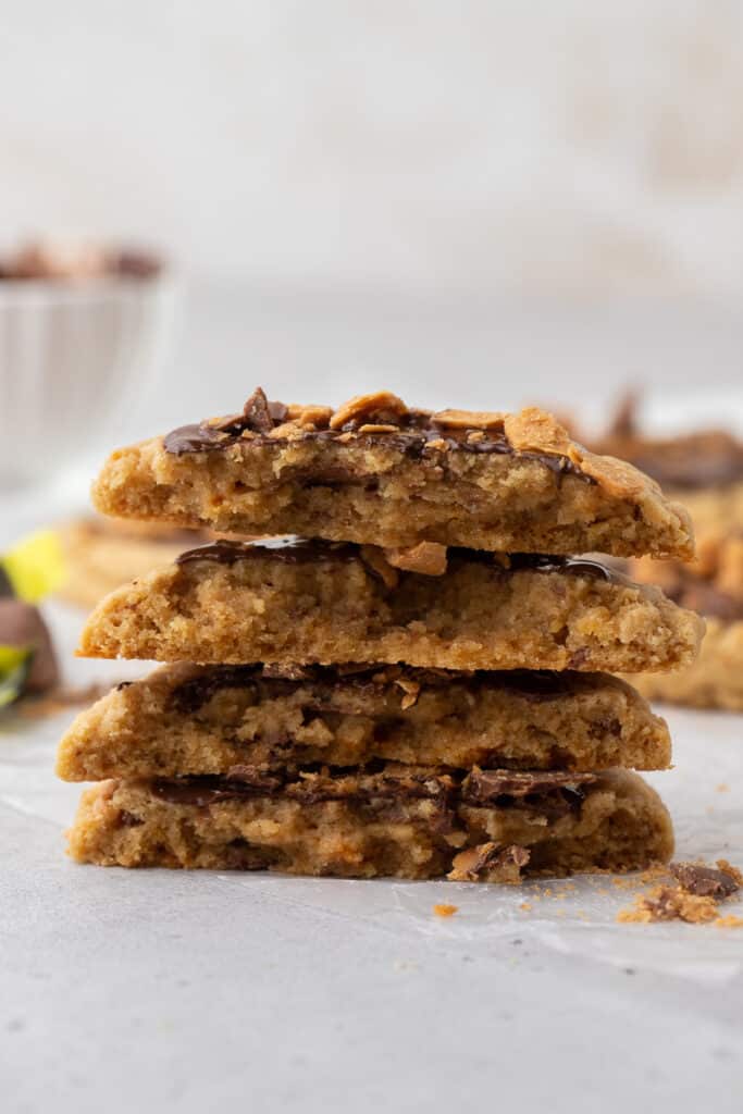Peanut butter butterfinger cookie stack 