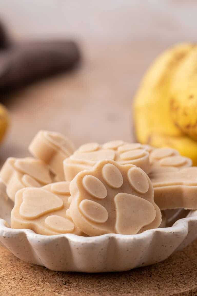 Image showcasing Frozen Peanut Butter Banana Dog Treat - Lifestyle of a Foodie