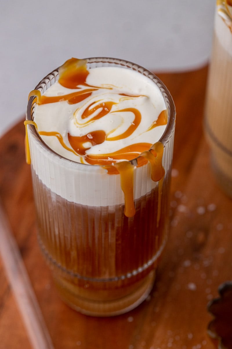 Starbucks Sweet Cream Cold Foam Recipe - caramel and cashews