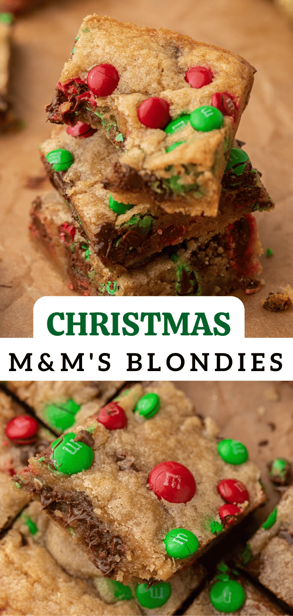 Christmas M&M blondies