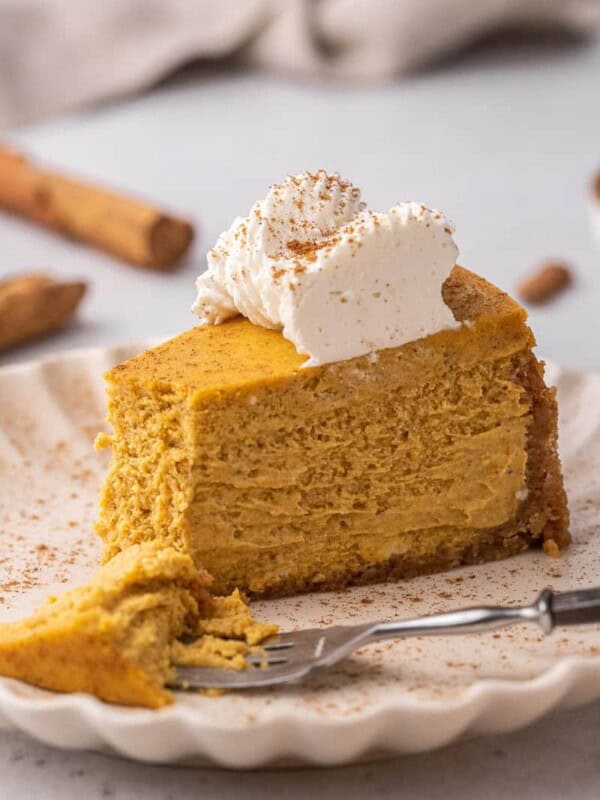 Slice of cheesecake on a place