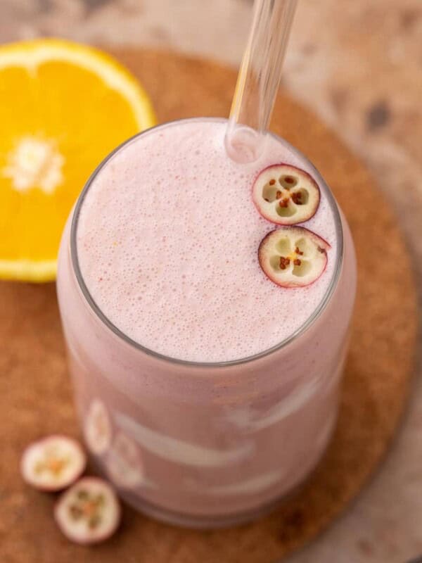 Leftover cranberry sauce smoothie