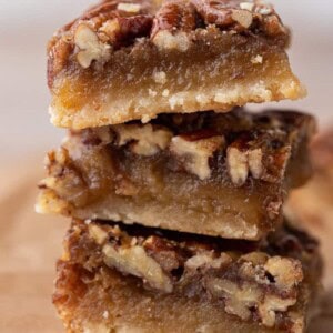 Stack of pecan pie bars