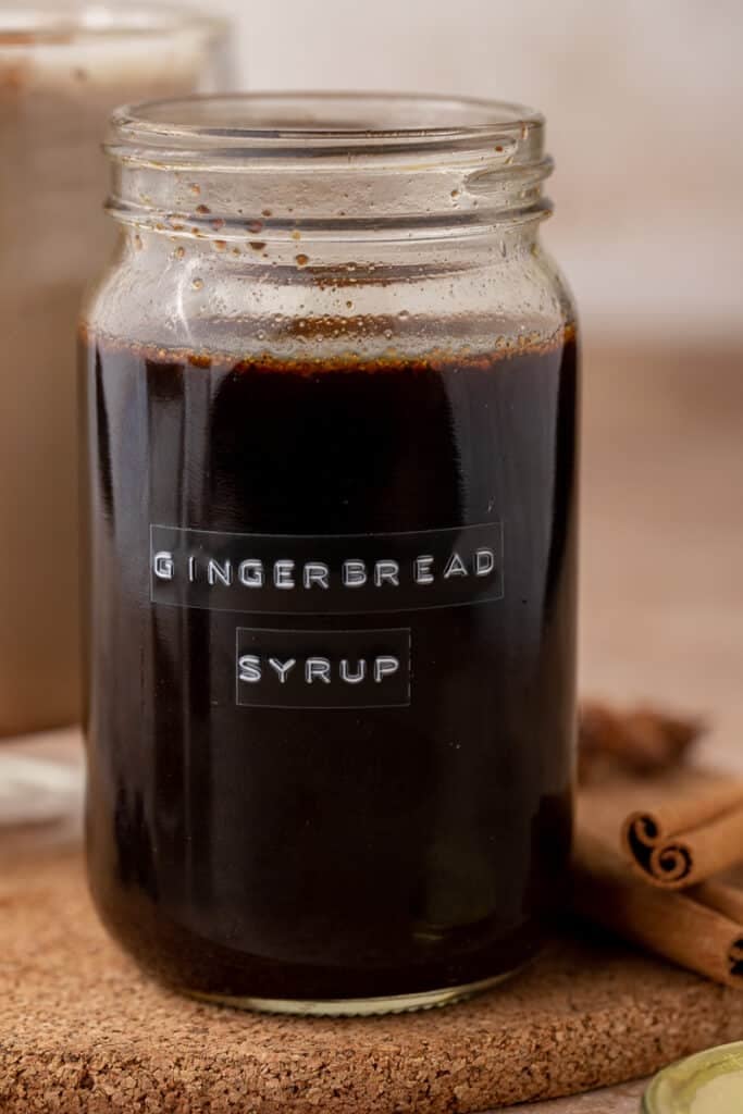Gingerbread syrup in jar