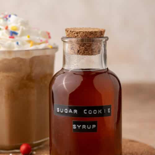 Sugar cookie syrup in a container