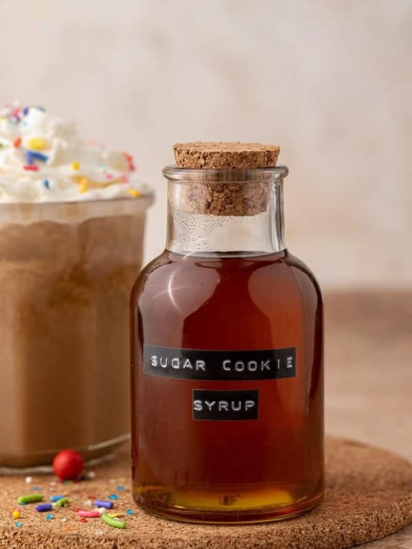 Sugar cookie syrup in a container